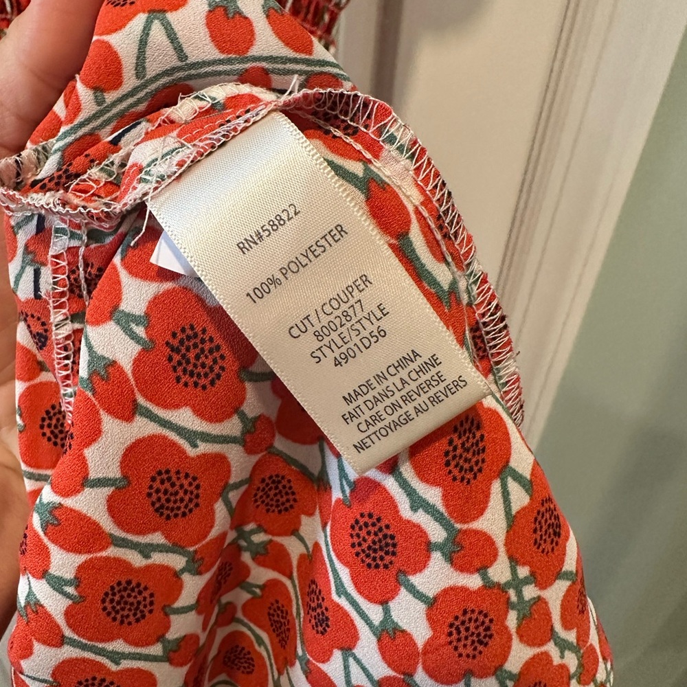 Max Studio Red & White Poppy-Print Blouse - Picture 3 of 7